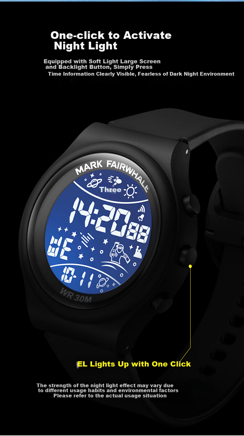 MARK FAIRWHALE Sports Watch for Men And Women, LED Digital Student Watch Alarm Waterproof Wristwatch, Back-To Student Gift 4440 4