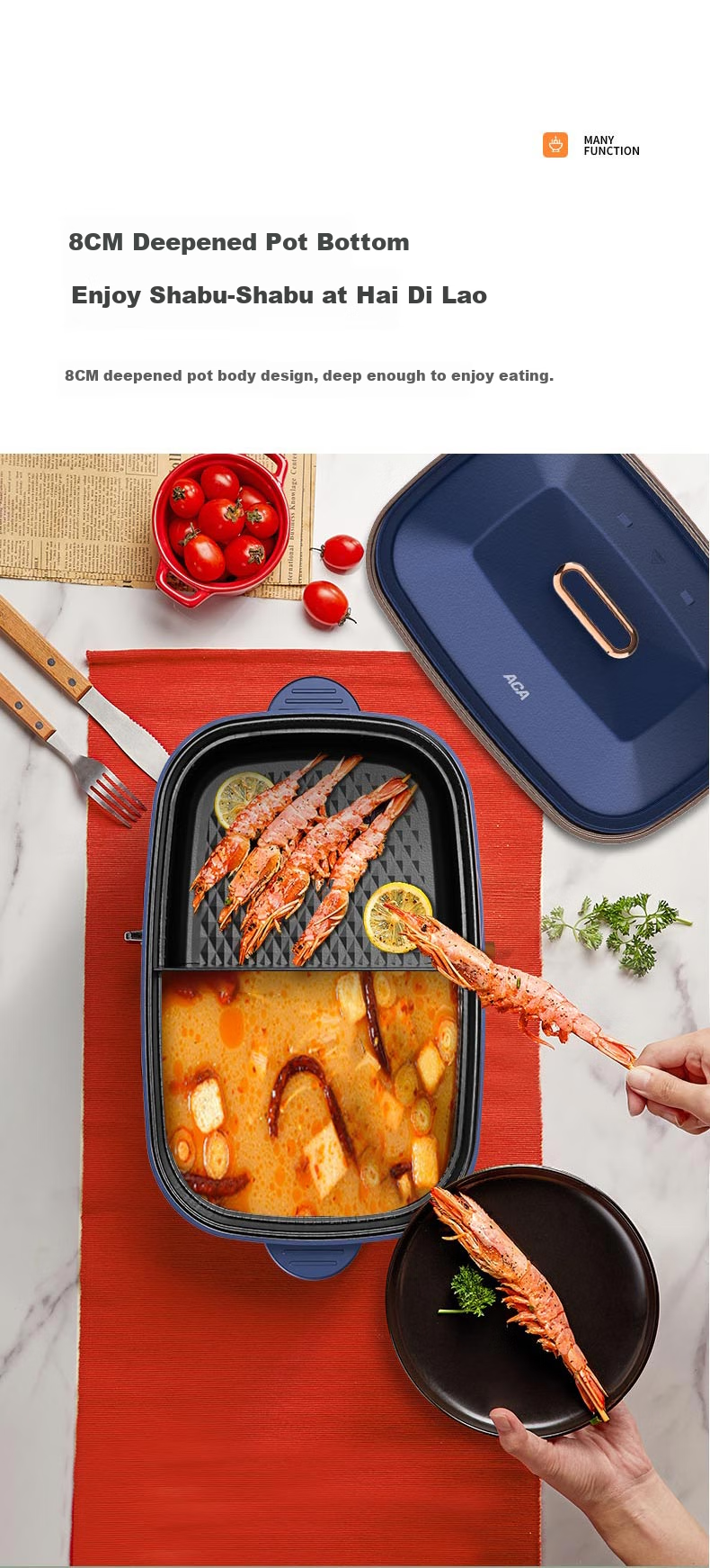 ACA Multifunctional Double-Sided Pot ALY-H55HG67J 8