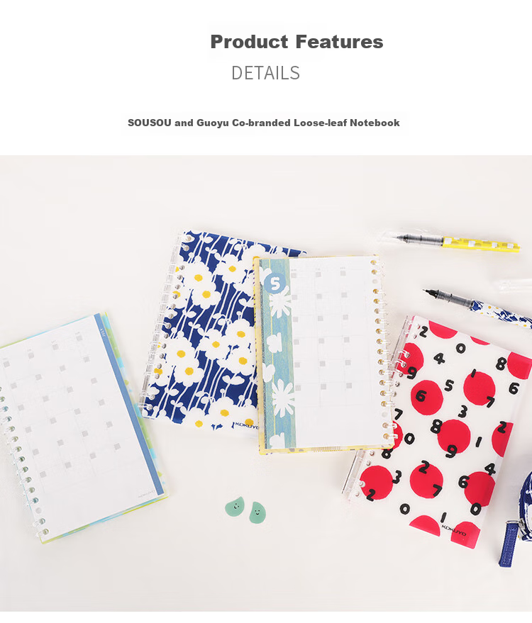 KOKUYO SOUSOU Collaboration B6 Loose-Leaf Notebook Portable Journal 30 Sheets, Roman Numerals And Dots WSG-DT1XA 3
