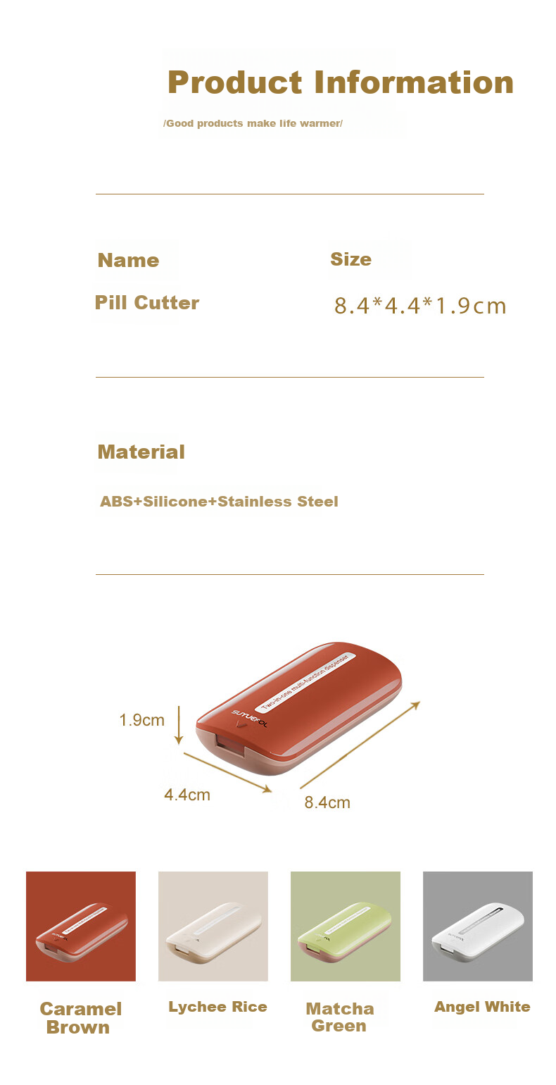 Right Away Pill Splitter, Precise Two-Way Pill Divider, Compact Portable Cutter for Medicine Boxes 14