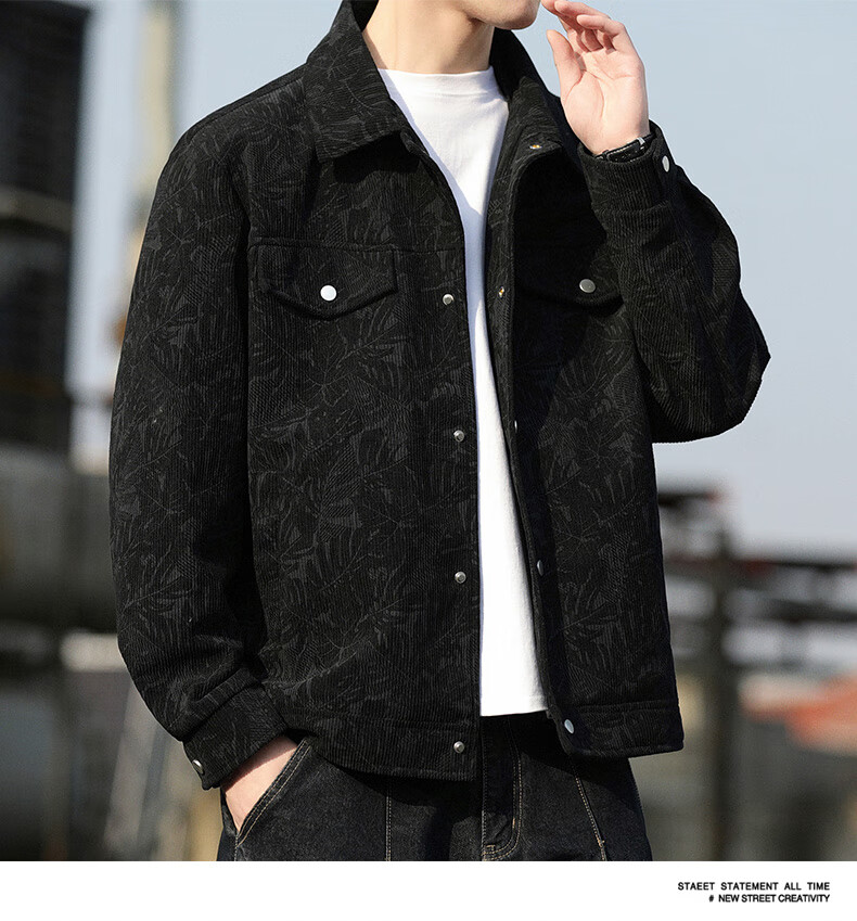 ROMON Men's Spring and Autumn Fashion Lapel Business Casual Jacket Baseball Coat 1703 Coffee 2XL 15
