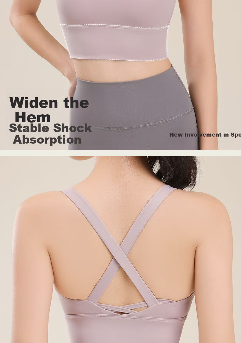 Ziyouxi Women's Sports Bra, New Style, Shock-Absorbing, Push-Up, for Running And High-Intensity Yoga, Jump Rope Fitness Vest, Top Bra 5