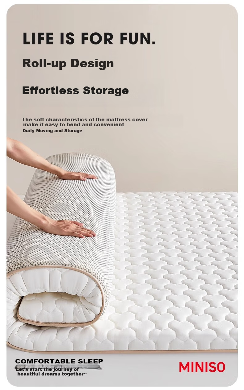 MINISO Memory Foam Natural Antibacterial Latex Mattress Tatami Bed Pad for Double Bed, 1.5x2 Meters 11