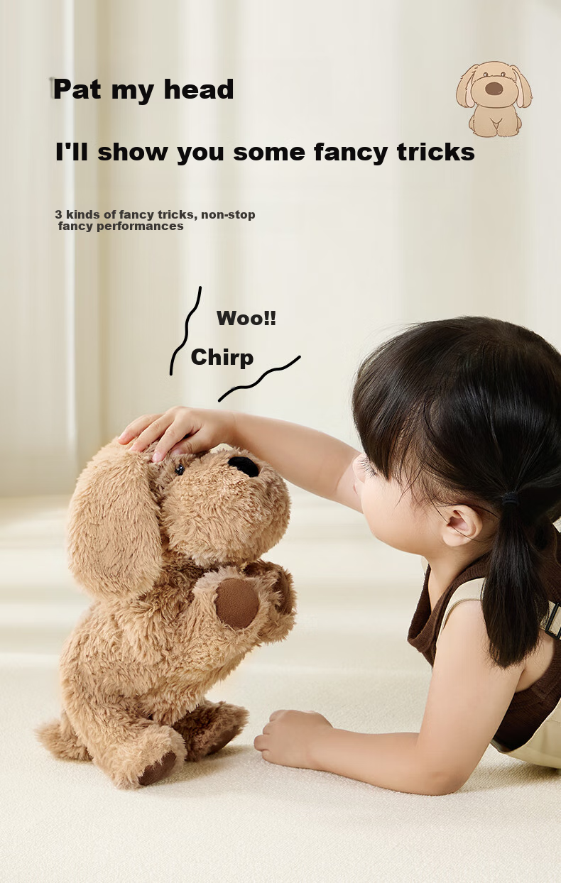 Auby Children's Plush Toy Dog, Musical Interactive Electronic Haki Pet Comforting Doll, Kekabu Birthday Gift 4