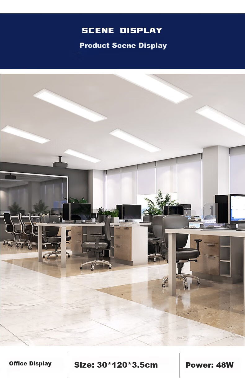 Dengling Surface-Mounted Panel Light, Full Spectrum Eye Protection, 300x1200 Ceiling LED Panel Light, Rectangular Fixture for Office Use 9