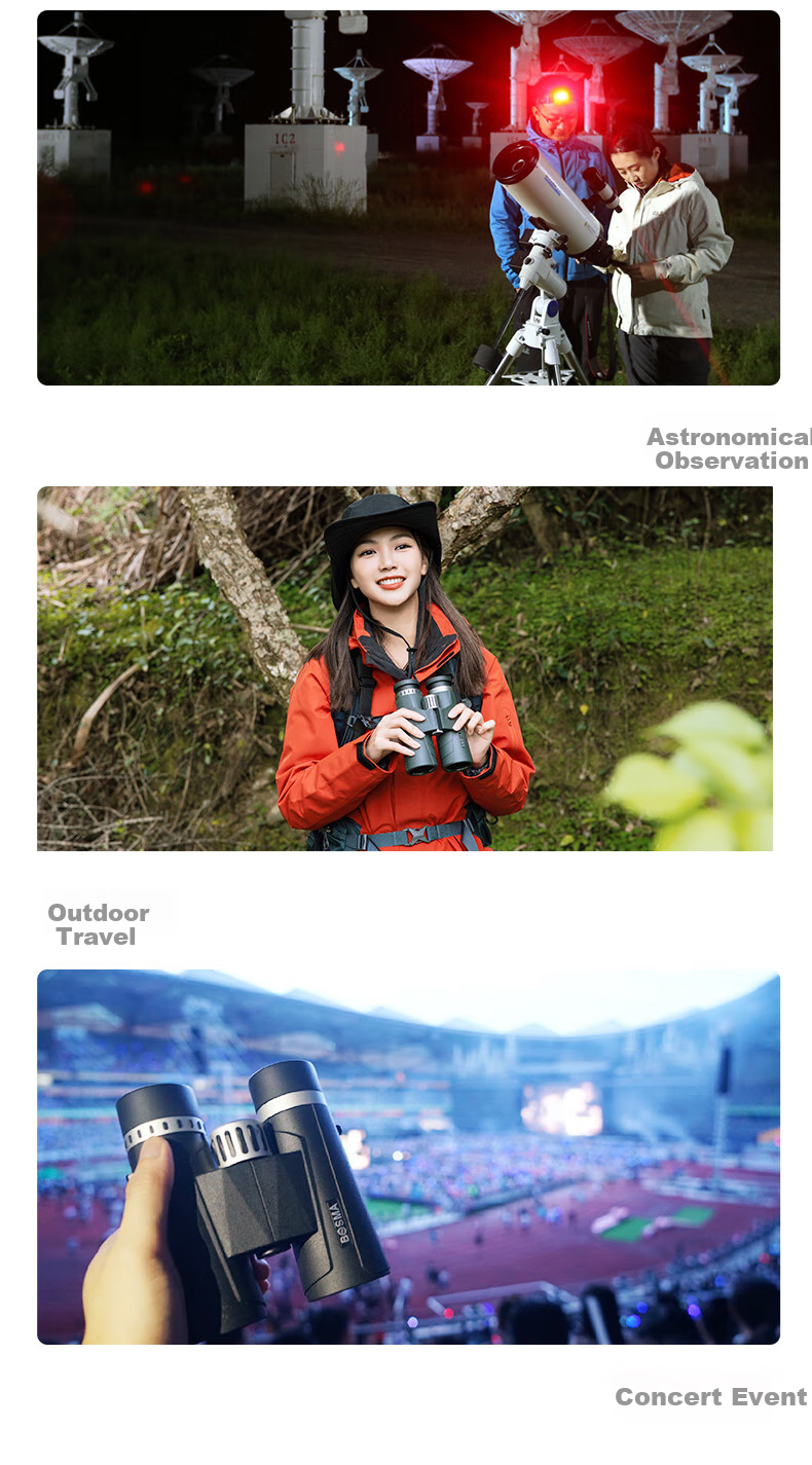 BOSMA Fenghu 2nd Generation 12x50ed Binoculars, Micro-Prism Field Magnesium Alloy, Waterproof, Honeybee Tracking, Scenery Viewing, Low-Light Night Visio 31