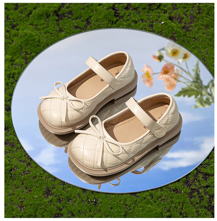 RED DRAGONFLY Children's Autumn Girls' Shoes, Single Shoes with Soft Soles, Little Girl's Leather Shoes, Princess Shoes for Girls, Q43BPPY401, Black, Size 34 11