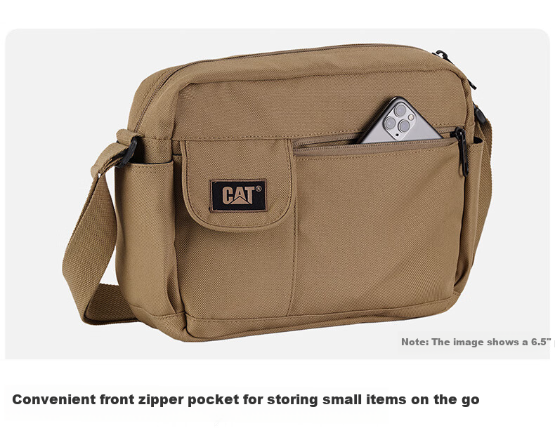 CAT Messenger Bag, Single Shoulder Crossbody Bag, 13-Inch IPad Bag, Commuter Outdoor Multi-Pocket Trendy Large Capacity, Black, 84557 5
