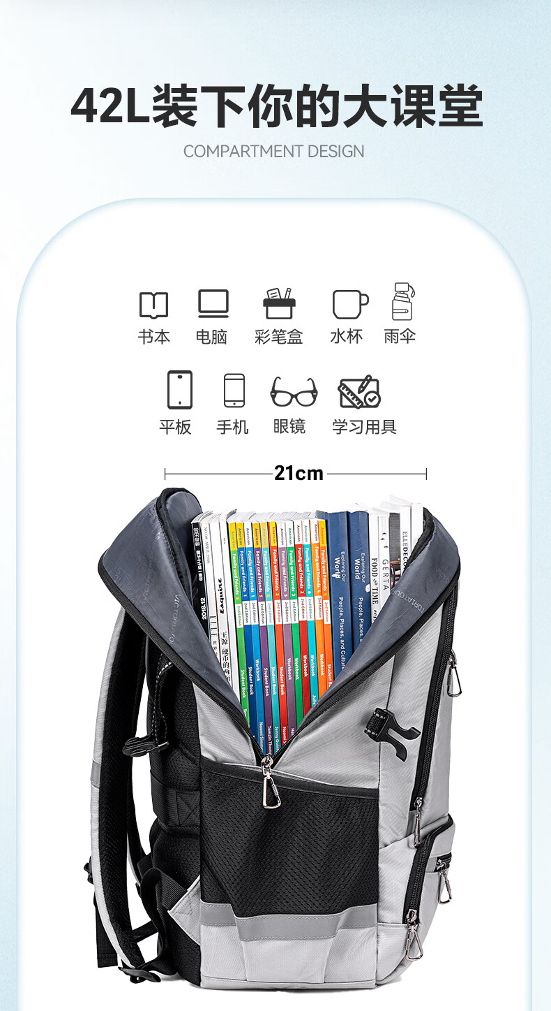 VICTORIATOURIST Backpack for Middle School Boys, Lightweight Spine Protection Large Capacity Laptop Backpack for High School And College Students with Stylish Desig 2