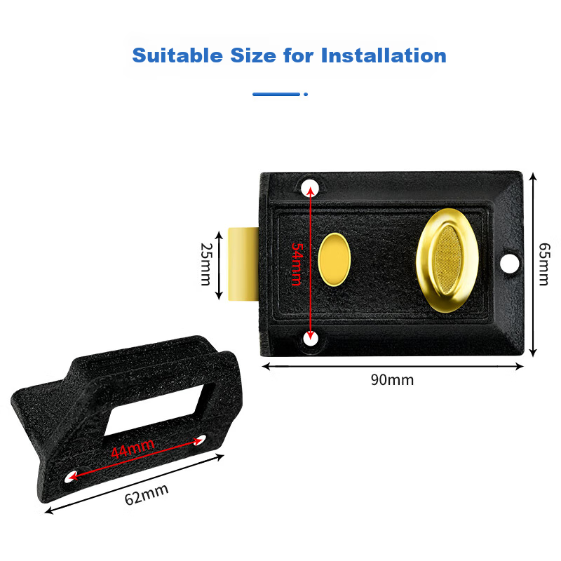 Chugong Old-Style Door Lock with Double Security, Bedroom Wooden Door Anti-Theft Door Exterior Hidden Lock Universal Set