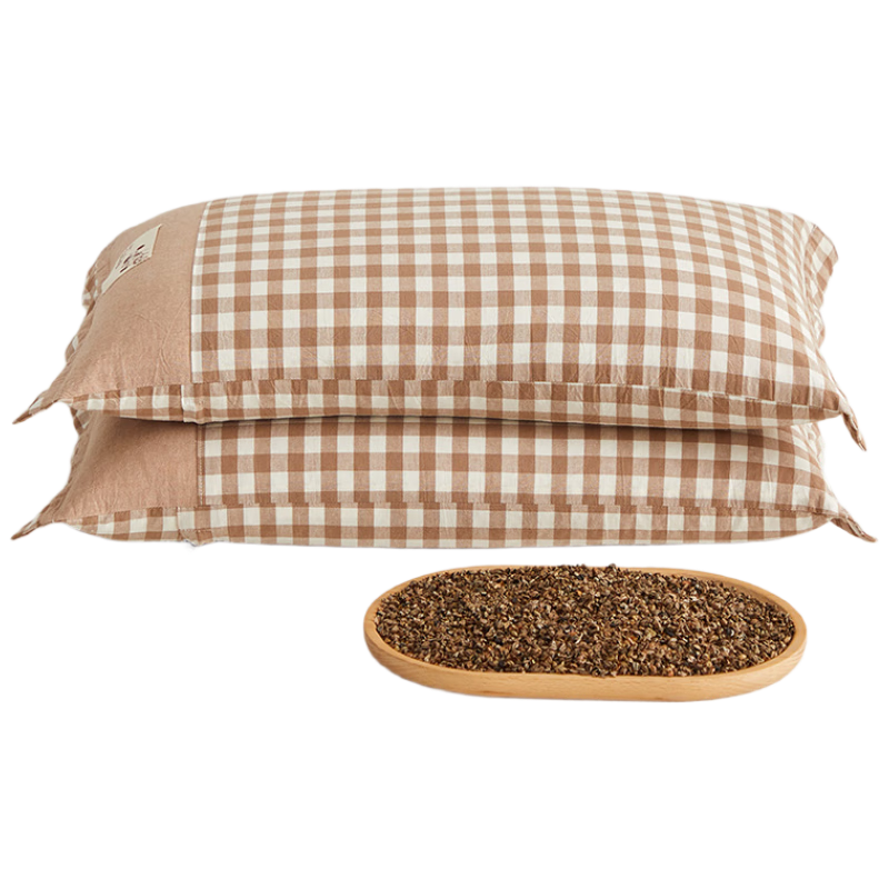 Grace Pure Cotton Buckwheat Pillow, Firm Pillow, 100% Buckwheat Hulls And Buckwheat Husks Pillow Core, 35*55cm