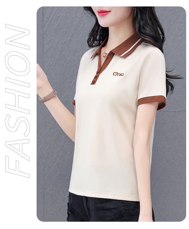 Woodpecker Women's Short Sleeve Polo Shirt Plus Size Slim Fit Red 2026 Spring Summer XL 15