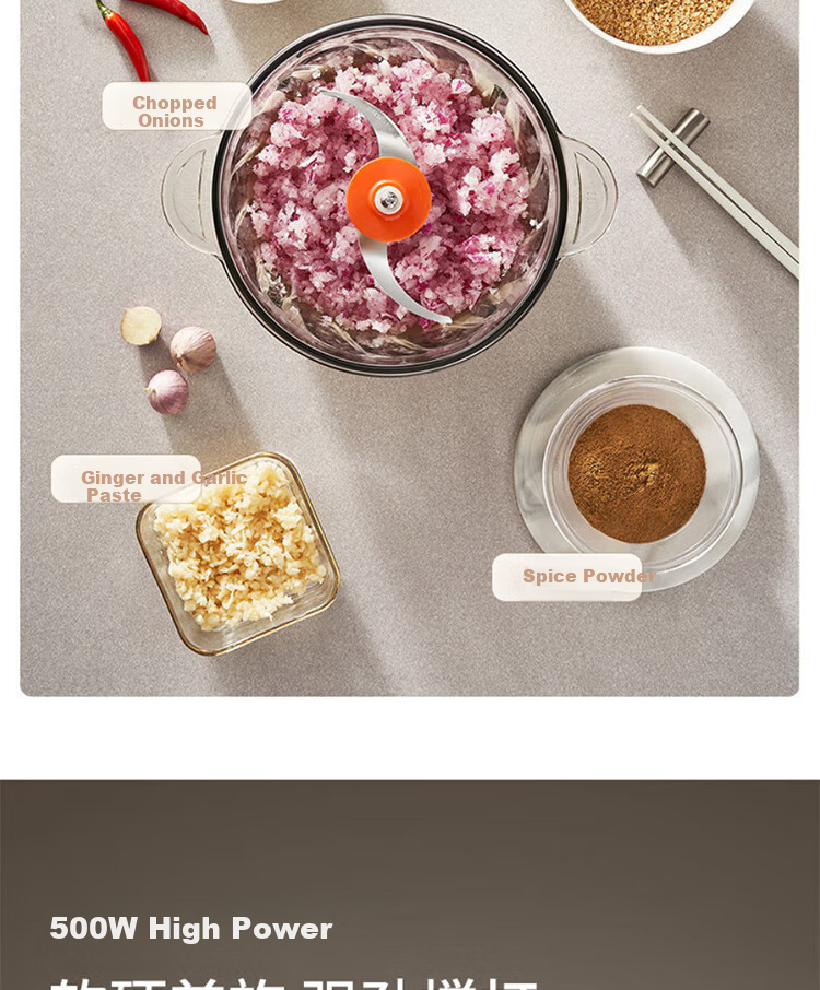 Joyoung Home Use 2.8L Meat Grinder, Smart Dough Kneader, Dumpling Filling Chopper, Vegetable Processor S26-LA586 26