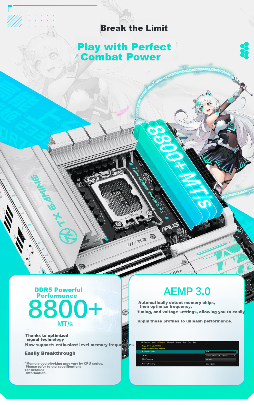 ASUS TX GAMING B860M WIFI Motherboard, Supports CPU 270K/265K/245K (Intel B860/LGA 1851) 6
