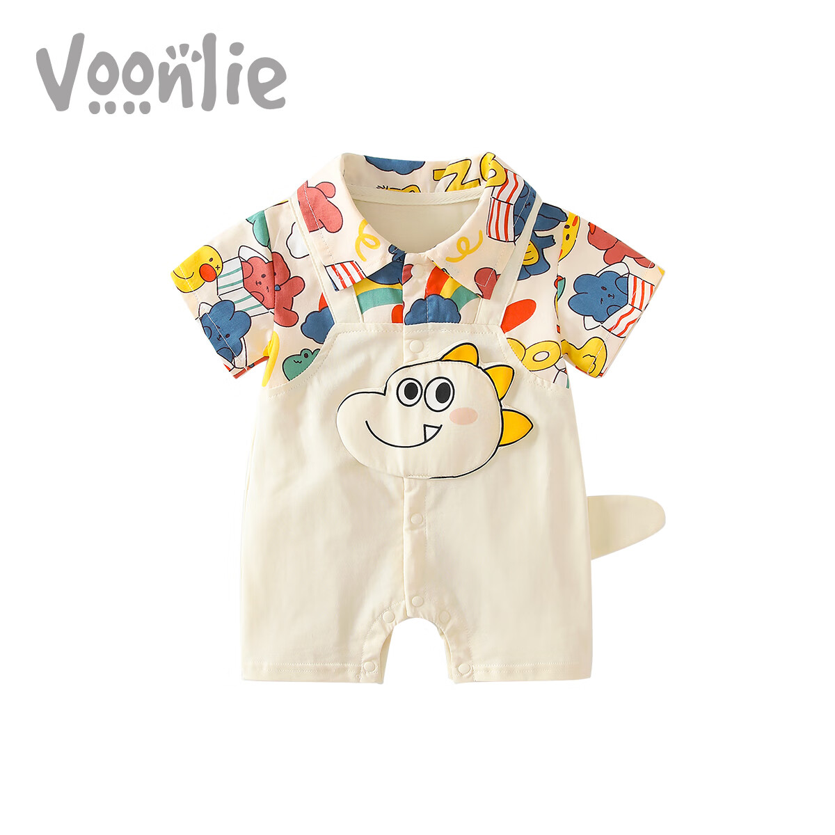 VOONLIE Baby Clothes Summer Outfit Newborn Boy Romper Full Moon Hundred Days Short-Sleeve Bodysuit Crawling Suit Thin Summer Style
