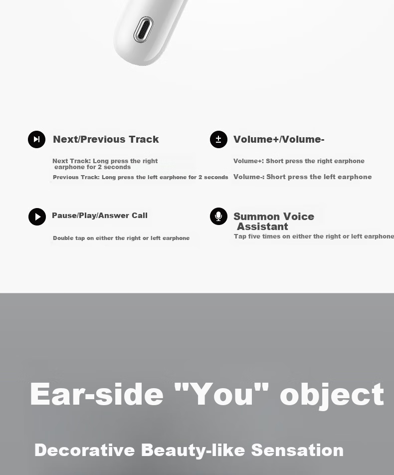 IKF Find Air5 LDAC True Wireless Bluetooth Earbuds Music Sports Semi-In-Ear Gaming Low Latency Dual Host Bluetooth 6.0 Classic White 22