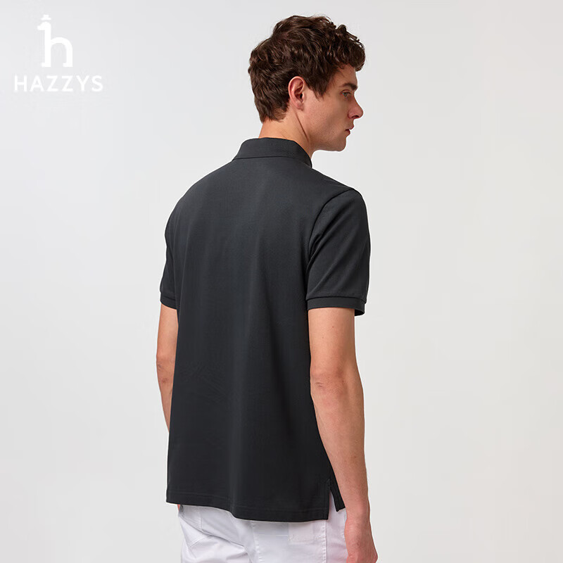 HAZZYS Men's Clothing, Summer Top, Multi-Color Short-Sleeve Polo Shirt ASTZE0CBX71, Dark Gray CC, 3XL (190/108