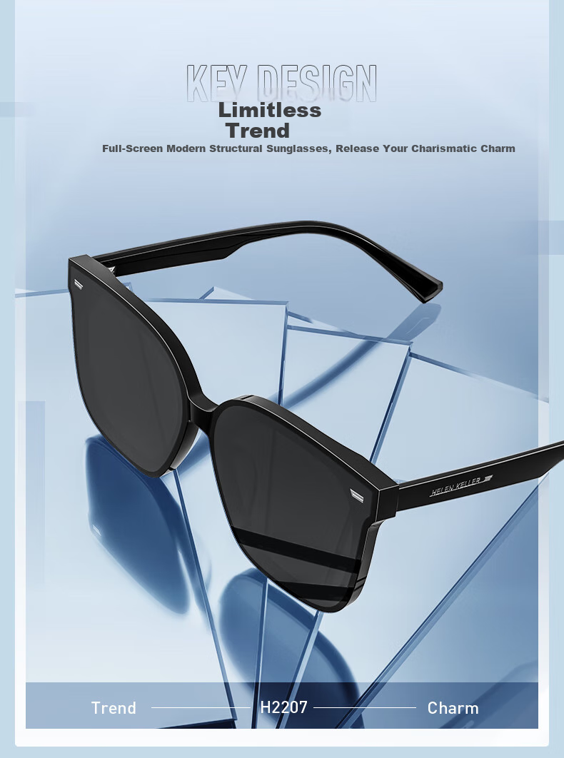 HELEN KELLER Polarized Sunglasses, Fashionable Square Frame Sunglasses for Men And Women, Driving UV Protection Glasses, H2207H02 2