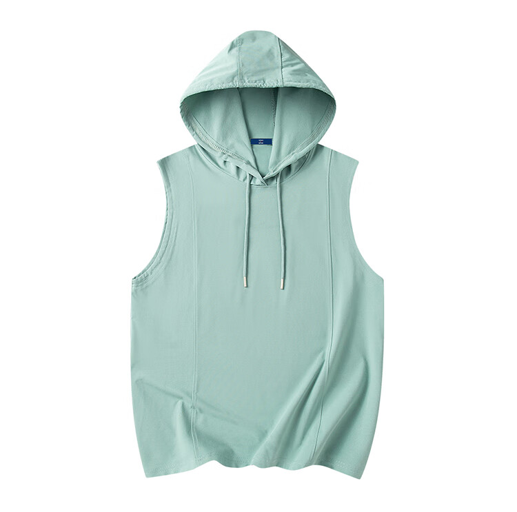 GENIOLAMODE Men's Hooded Vest Trendy Sleeveless Casual Loose Waistcoat 7