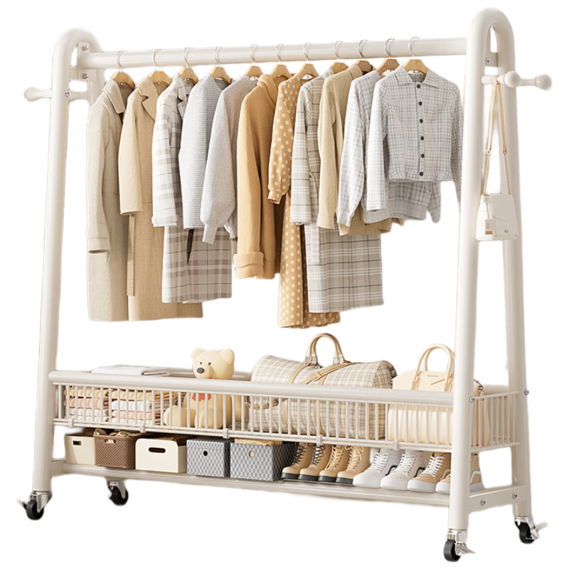 MICOE Floor-Standing Indoor Thickened Sturdy Clothes Drying Rack Bedroom Garment Rack Simple Coat Hanger