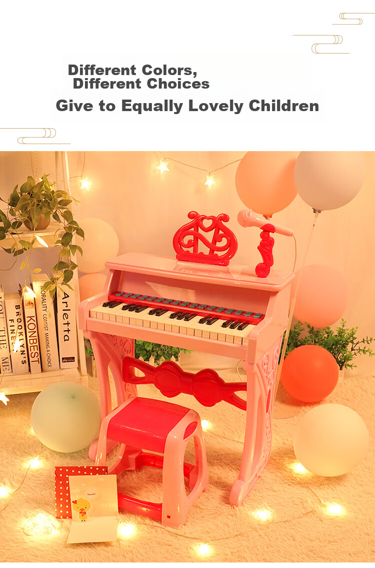 QIAO WA BAO BEI Children's Small Piano Toy, Electronic Keyboard for Girls And Toddlers, Beginner's Instrument for Ages 1-2 Birthday Gift, Mid-Autumn Festival Present 16