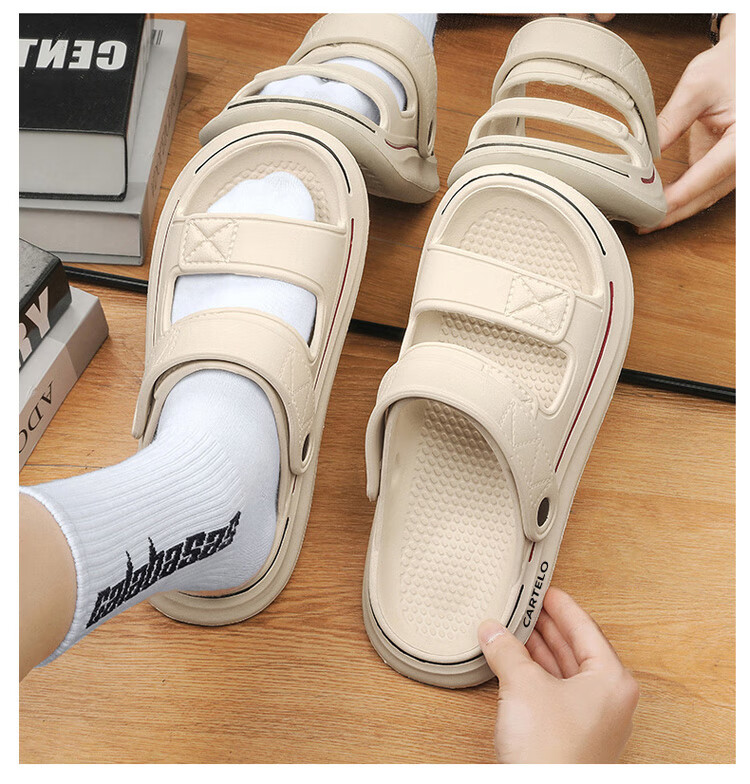 CARTELO Men's Sandals, Summer Soft-Soled Trendy Casual Dual-Use Slippers, Men's Outdoor Beach Sandals 12