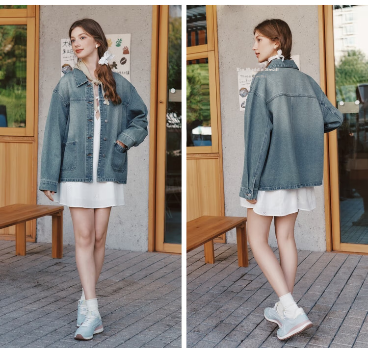 Semir Women's Denim Jacket Short Retro Fashion Boxy Jacket 2026 Spring Commuter 109126108005 19