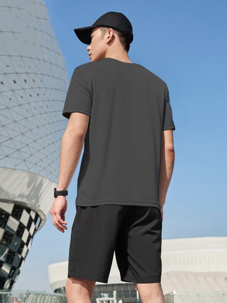 Huili Short-Sleeve T-Shirt for Men, Outdoor Sports Breathable Quick-Dry Shirt, Men's Running Training Fitness T-Shirt, Casual Round Neck Top for Me 13