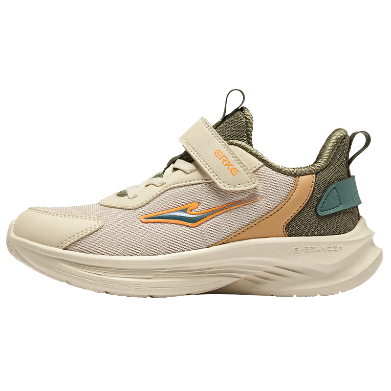 ERKE Children's Shoes, Boys And Girls Mesh Running Shoes, New Product for Big And Small Kids, Sports Shoes [Mingou] Warm Linen/ash Color, Size 38