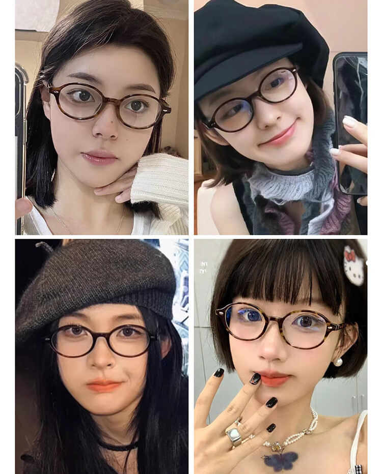 LOHO Bookworm Glasses, Tortoiseshell Oval Small Frame, Myopia Blue Light Blocking Optical Frames, Bare-Faced Miu Series with Zeiss Lenses 1