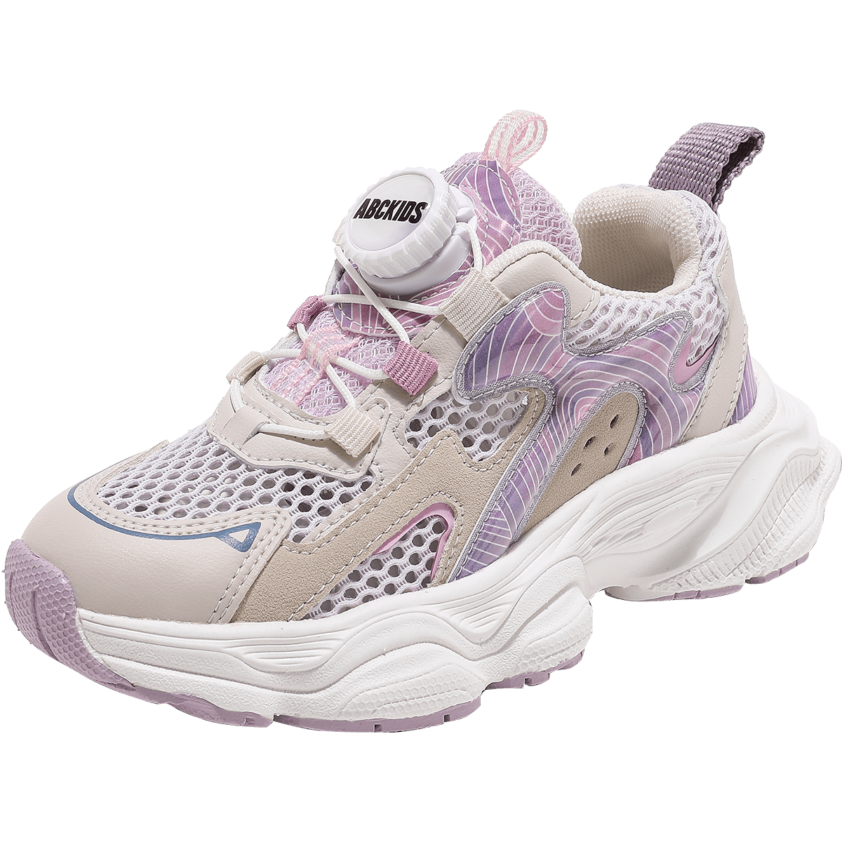 ABC KIDS Girls' Summer Fashion Versatile Sneakers, Single Mesh Boys' Breathable Running Shoes, Children's Sandals, Beige/pink Purple, Size 37
