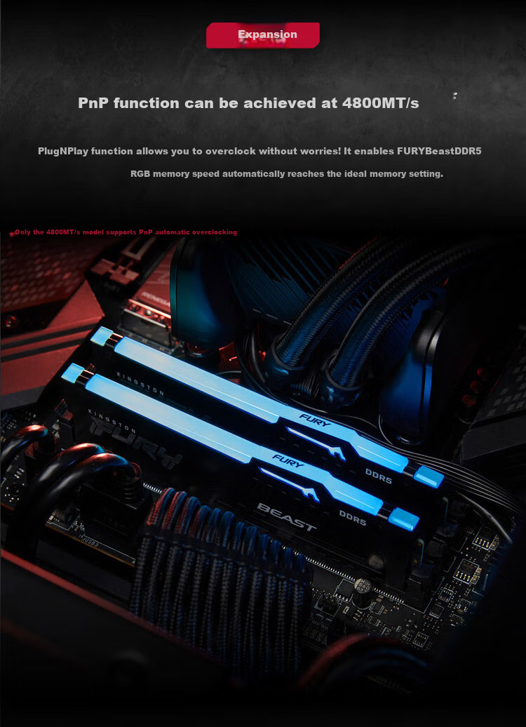 Kingston FURY 16GB (8G×2) Kit, DDR5 5600 Desktop Memory Module, Beast Series, RGB Light Bar, HyperX 5