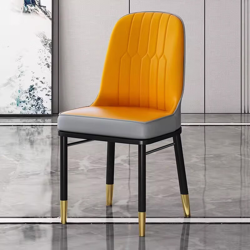 L&S Dining Chair, Home Dining Table Chair, Stool with Backrest, Restaurant And Hotel Chair, CY157 Orange, Set of 2