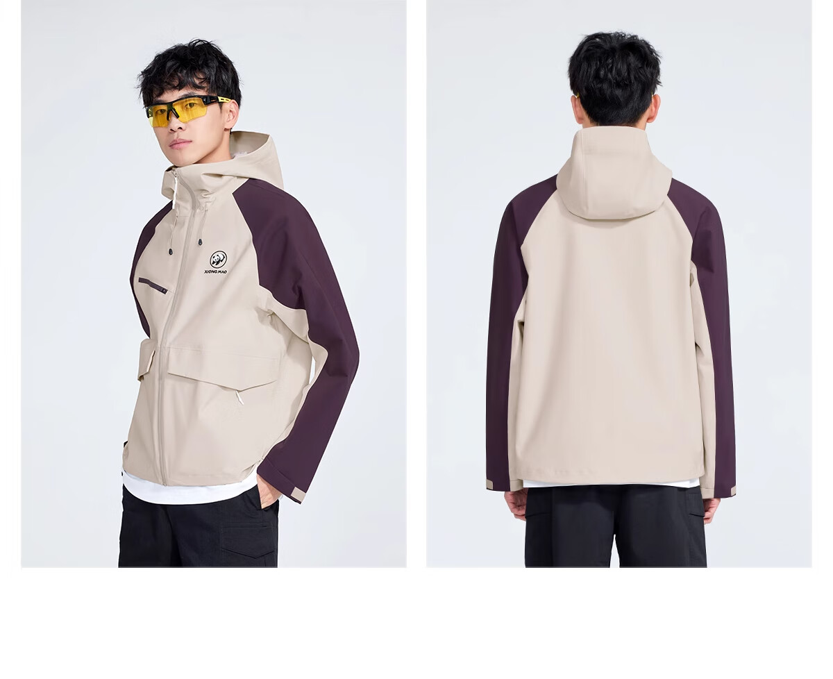 CAMEL Panda Single-Layer Windproof Waterproof Outdoor Mountaineering Jacket Unisex Colorblock A35BA31140 M 31