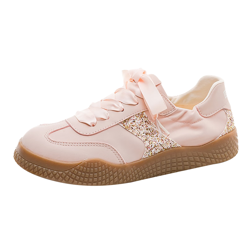 Huili Official Women's Sneakers, New Spring 2026 Dexun Shoes, Retro Simple Women's Footwear, Pink, Size 37