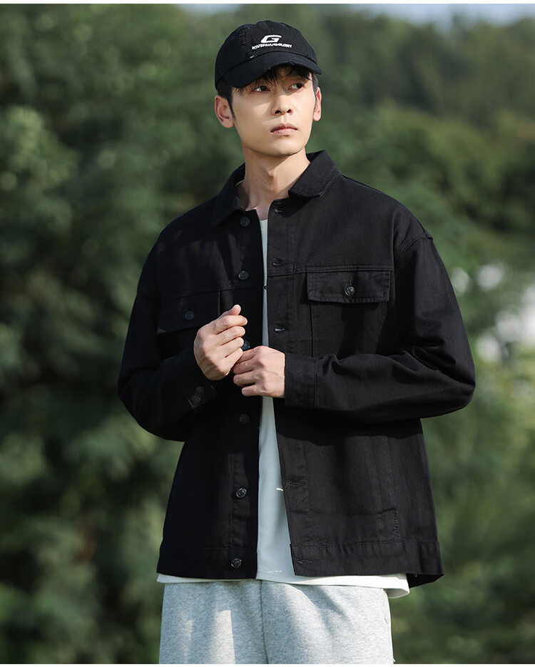 Zengzhi Japanese-Style Simple Denim Jacket for Men, Spring And Autumn 2026, Loose-Fitting Versatile Casual Lapel Men's Jacket for Teenagers 9