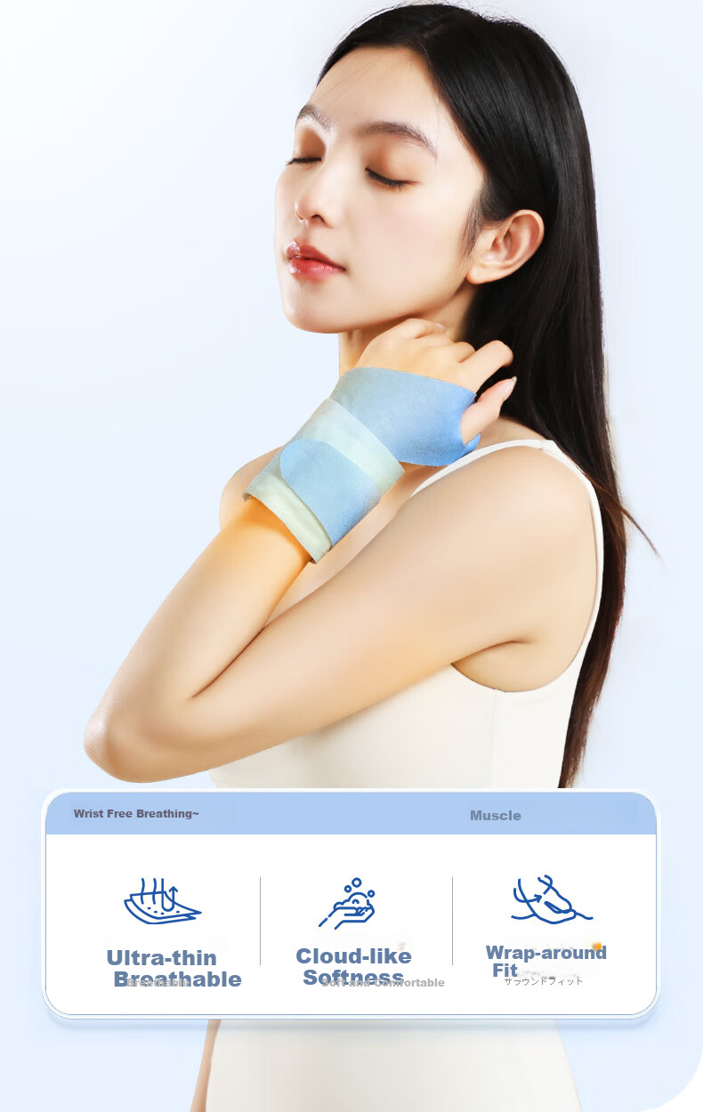 Akasaka Pharmaceutical Wrist Heat Patch for Tenosynovitis Support, TFCC Injury Brace with Glucosamine Chondroitin Heating Steam Therapy 11