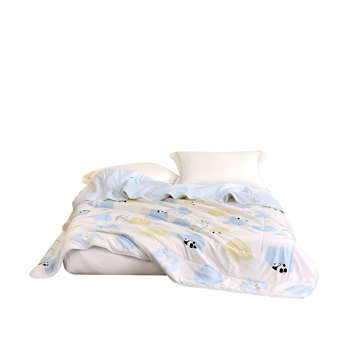 LOVO Class A Antibacterial And Anti-Mite Fiber Quilt Summer Comforter Air Conditioning Blanket 1.8 Jin 150*215cm Blue Student Dormitory