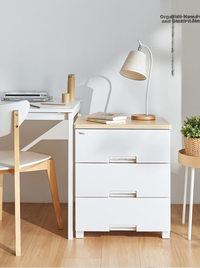 TENMA 4-Tier Drawer Storage Cabinet, No Assembly Required, Wardrobe, Storage Cabinet, Bedside Table, Drawer Cabinet 5