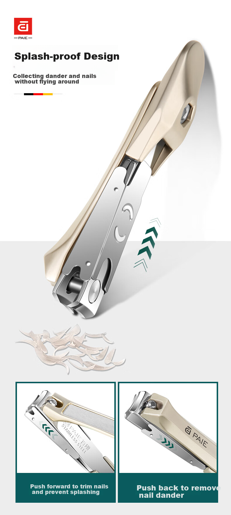 PAIE Anti-Splash Nail Clipper Set, Home-Use High-Quality Nail Clippers, Professional Care Tools for Men And Wome 6