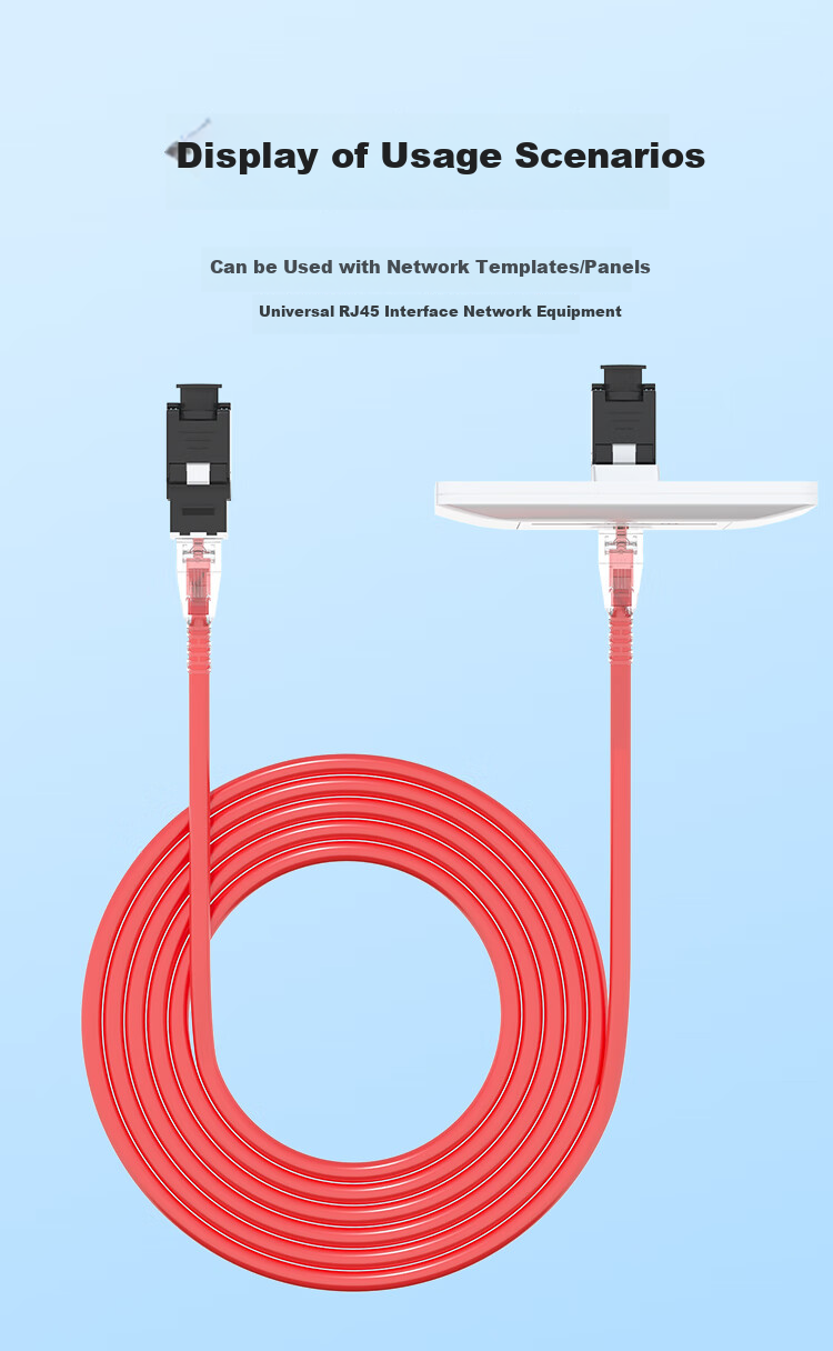 HAILE, Category 6 Unshielded Twisted Pair Cable with Locking Jumper, HT-515 Red, Red, 2 Meters 9