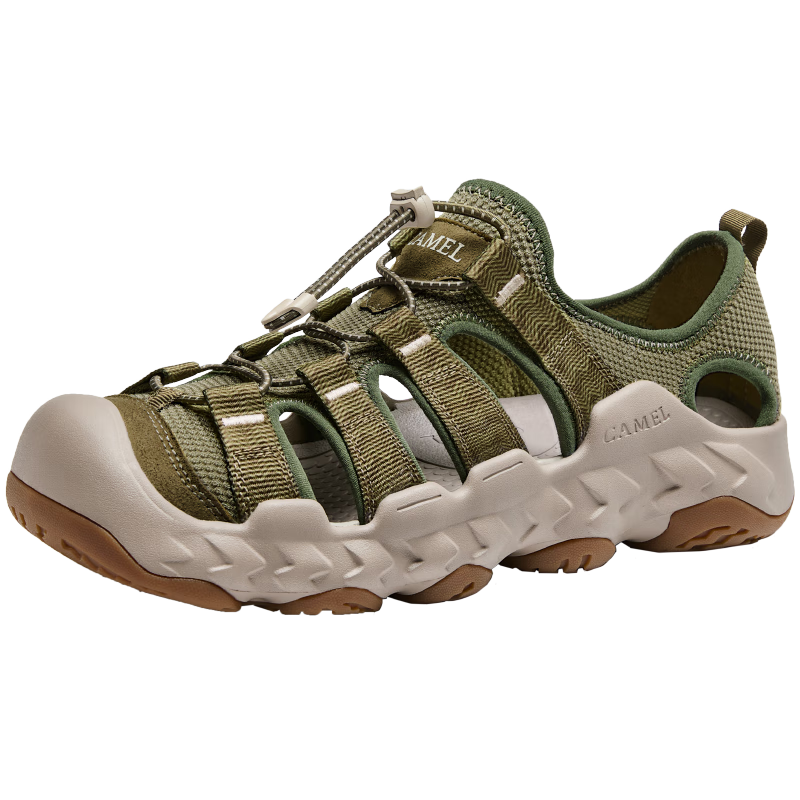 CAMEL Slip-On Shock-Absorbing, Non-Slip, Anti-Collision Lightweight Outdoor Stream Trekking Sandals for Men G15M380022 Light Green 40