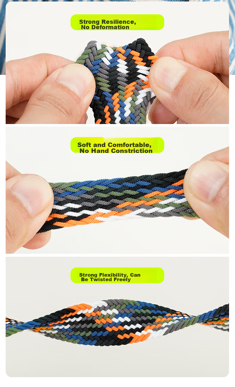 CangHua Compatible with OPPO Watch Straps for WatchX3/watchX2/watchX/watchS/S2/4Pro/Xiaomi Watch 2, Nylon Braided Magnetic Strap for Men And Women, Black 5