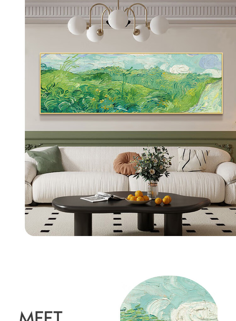 Yihuanyu Van Gogh Living Room Decorative Painting, Landscape Sofa Background Wall Hanging, World Famous Painting Abstract Bedroom Bedside Mural 1