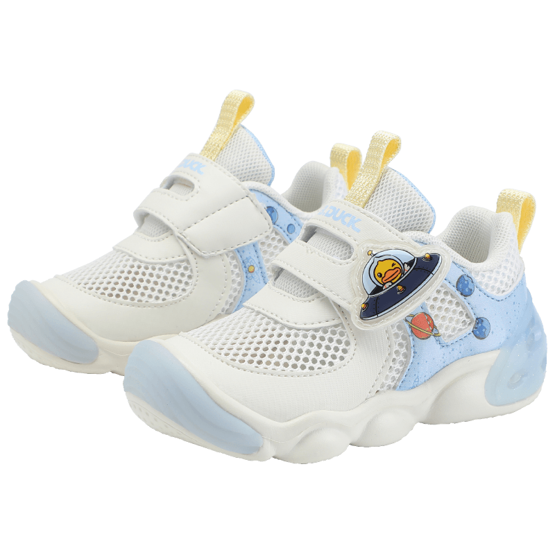B.Duck Little Yellow Duck Kids Toddler Shoes 2026 Spring Double-Layer Mesh Breathable Sports Shoes Boys Girls Baby Shoes