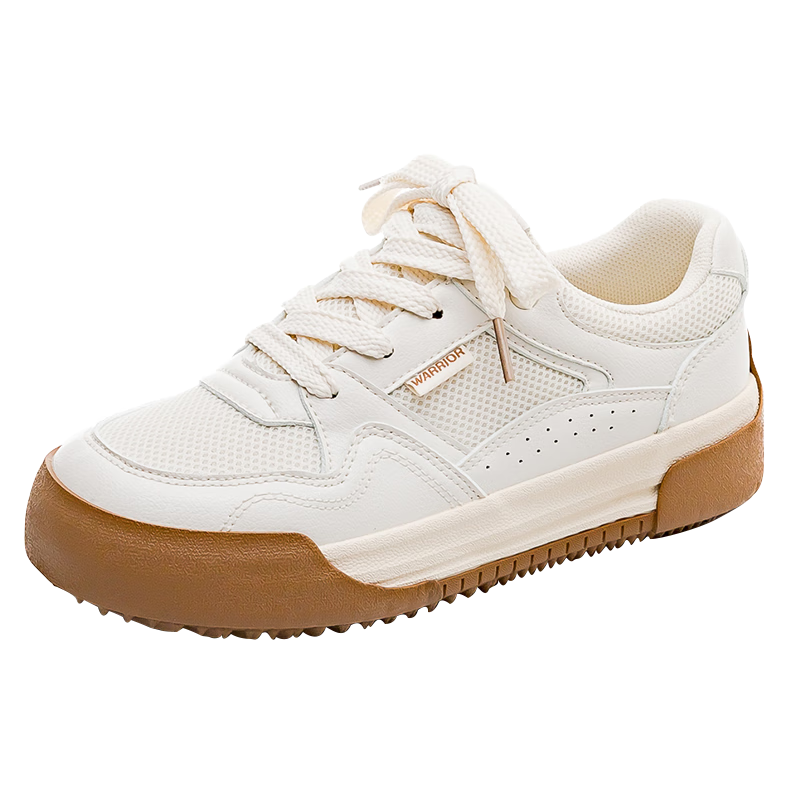 Huili Official Women's Sneakers, Women's Skateboard Shoes, Summer 2026 Sports Casual White Shoes for Women, Dexun Shoes for Women, Beige, Size 36