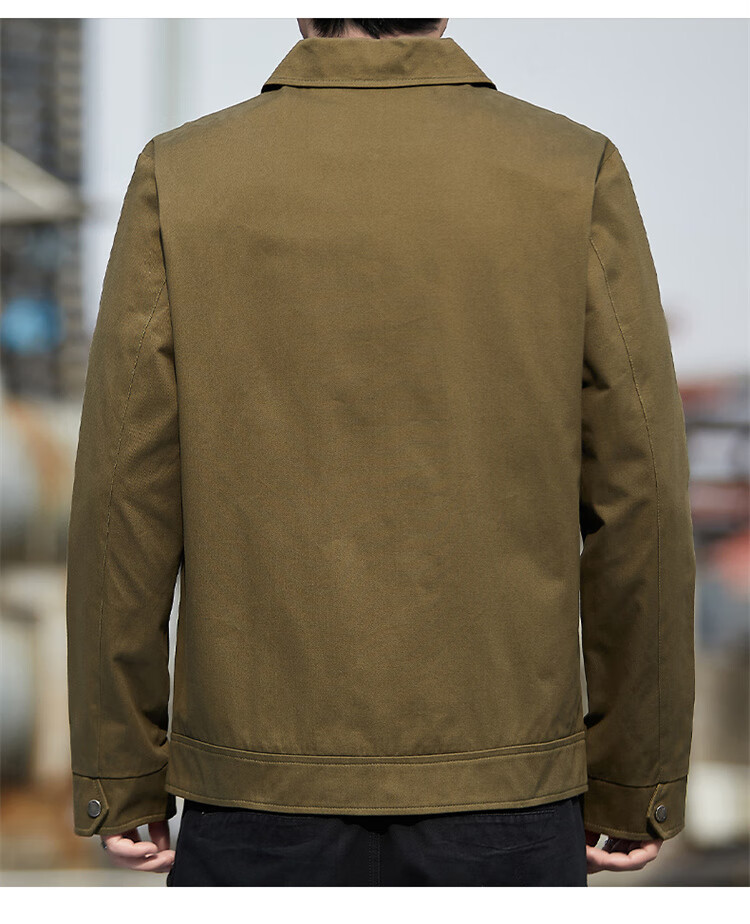 JEEP Men's Jacket Spring Autumn New Casual Workwear Men's Turn-down Collar Loose Fit Black M 7