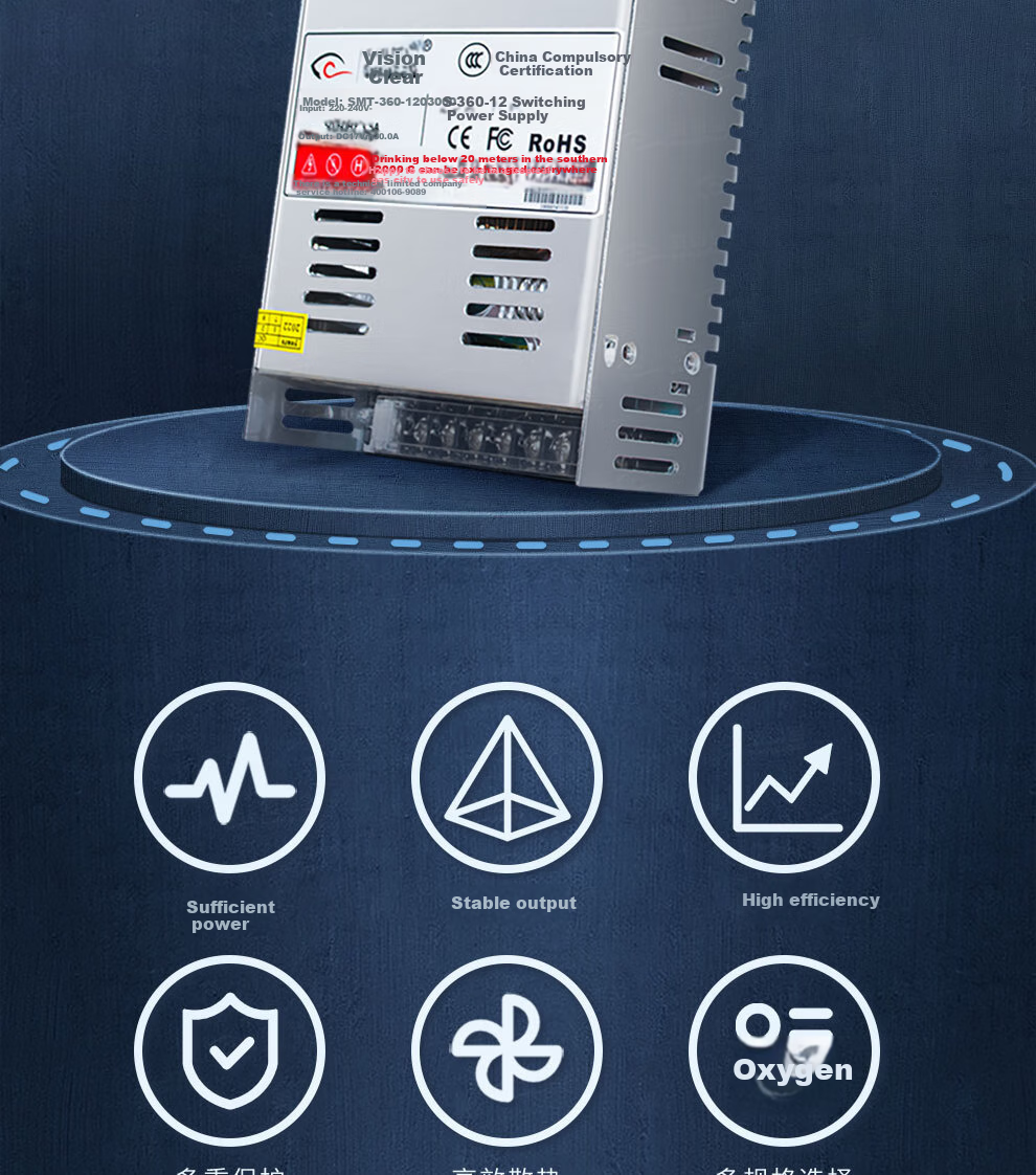 COMPCCTV Indoor Power Adapter DC12V2A, Security Camera Power Supply with Stable Voltage And Amperage 4