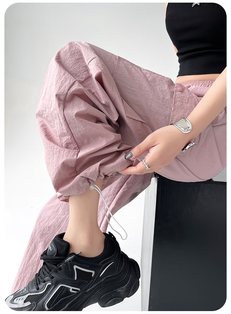 Langsha Women's Workwear Pants Spring Summer 2026 High Waist Wide Leg Sports Pants Slimming Outdoor Commuter Casual Trousers for Women 16