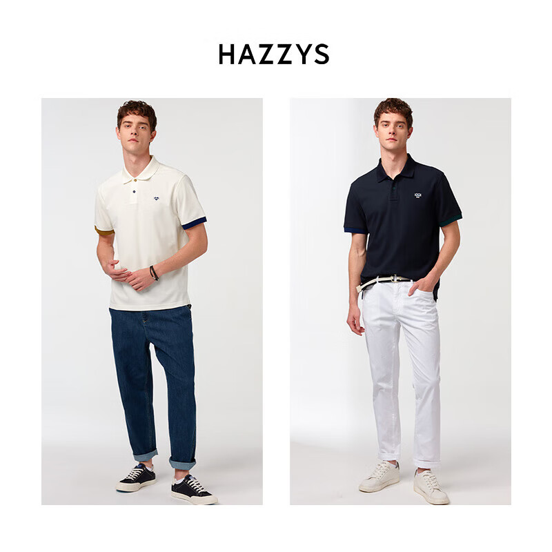 HAZZYS Men's Summer PHIZ Cool-Feeling Short-Sleeve POLO Shirt ASTZE0CBI23, Navy Blue NV, 3XL (190/108A)